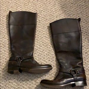 Frye Brown Wide Calf Riding Boots!